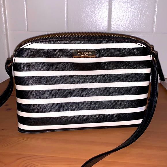 Kate Spade Dome cross-body bag black&white - Picture 1 of 2